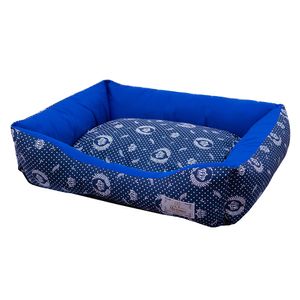 Cama De Tecido Retangular Maxximo Pet Azul Brasão Coroa