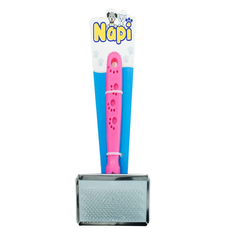 Foto-do-produto-Escova-Rasqueadeira-Cabo-de-Plastico-Napi-M-no-petshop-online-da-Tudo-de-Bicho