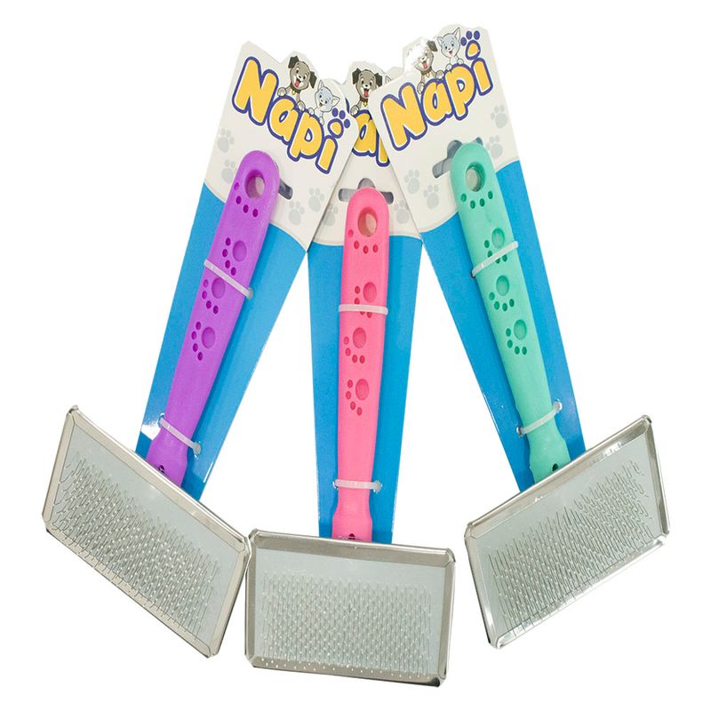 Foto-do-produto-Escova-Rasqueadeira-Cabo-de-Plastico-Napi-M-no-petshop-online-da-Tudo-de-Bicho