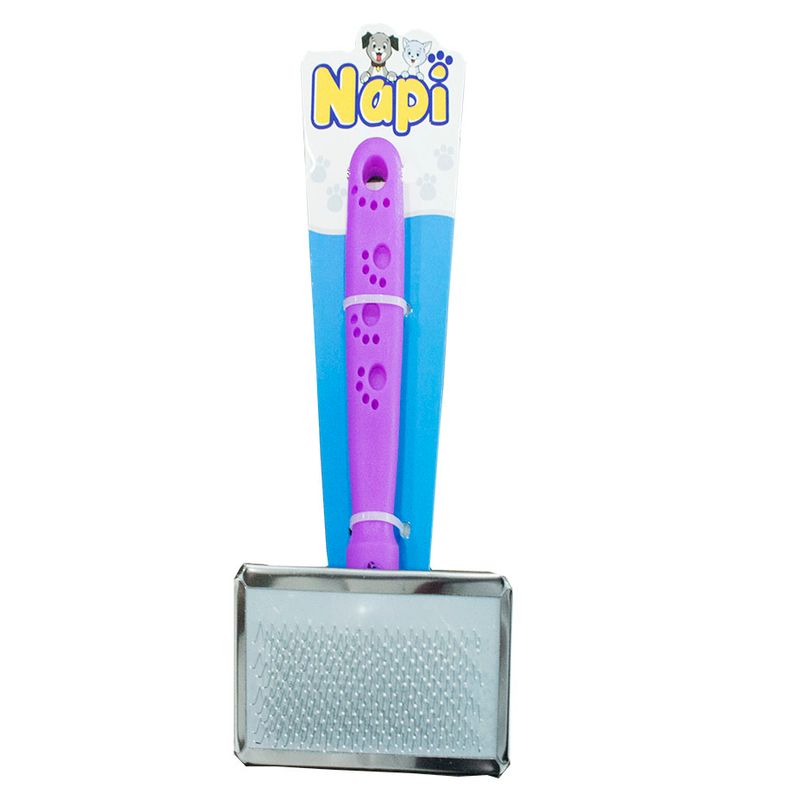 Foto-do-produto-Escova-Rasqueadeira-Cabo-de-Plastico-Napi-M-no-petshop-online-da-Tudo-de-Bicho