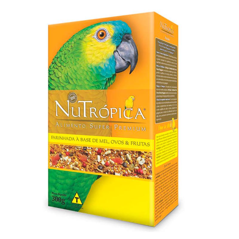 Foto-do-produto-Alimento-para-Papagaio-Farinha-com-Mel-Ovos-e-Frutas-Nutropica-300g-no-petshop-online-da-Tudo-de-Bicho