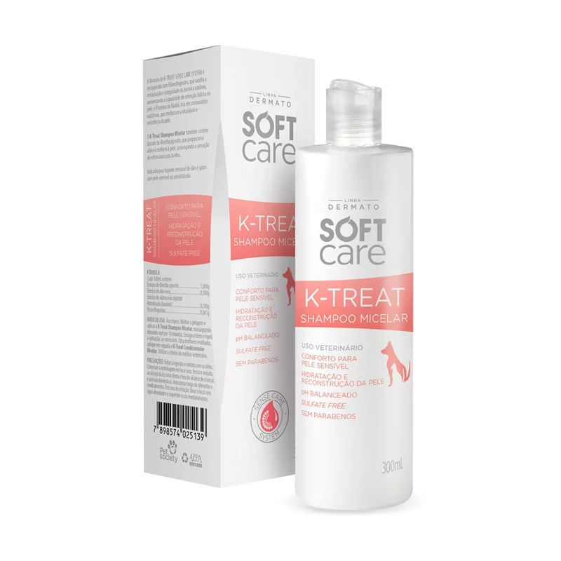 Foto-do-produto-K-treat-Shampoo-Micelar-Soft-Care-300ml--no-petshop-online-da-Tudo-de-Bicho