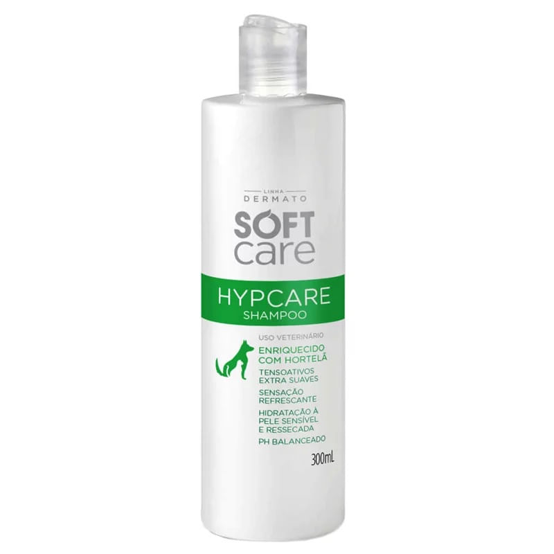 Foto-do-produto-Shampoo-Soft-Care-Hypcare-Menta-Caes-e-Gatos-300ml-no-petshop-online-da-Tudo-de-Bicho