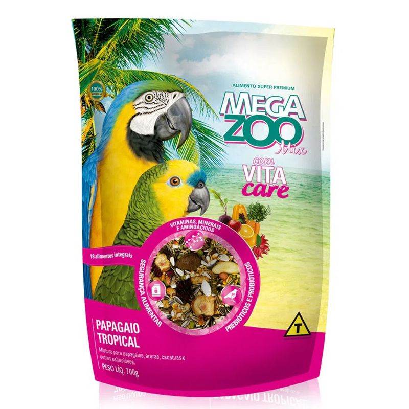 Foto-do-produto-Alimento-para-Papagaio-Mix-Tropical-Megazoo-700g-no-petshop-online-da-Tudo-de-Bicho