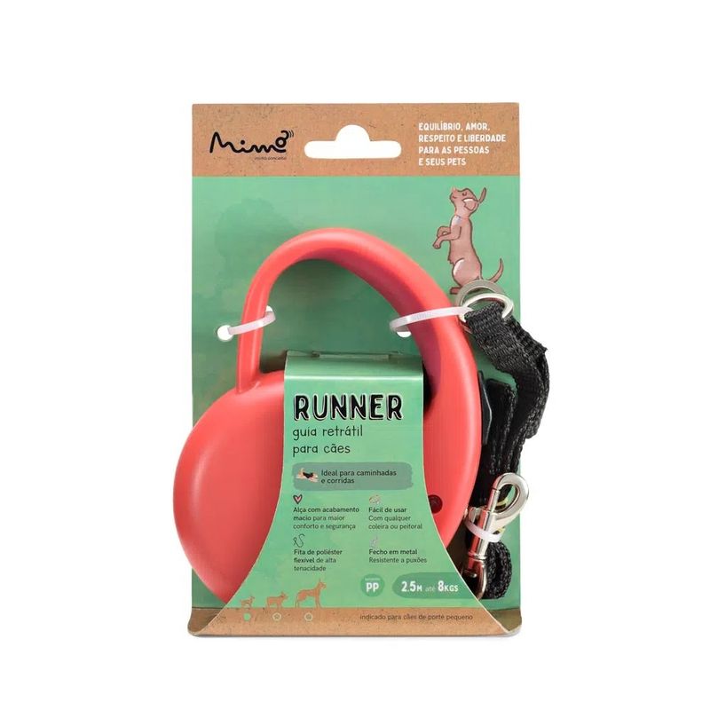 Foto-do-produto-Guia-Retratil-Caes-Mimo-Runner-Emborrachada-Ate-8kg-Vermelho--no-petshop-online-da-Tudo-de-Bicho
