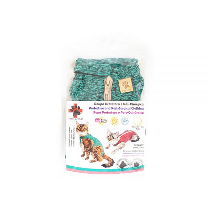 Foto-do-produto-Roupa-Pos-Cirurgica-Gato-Duo-Dry-Verde-Pet-Med-4-no-petshop-online-da-Tudo-de-Bicho