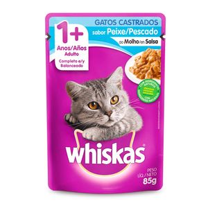 Ração Úmida Whiskas Sachê Gatos Castrados Peixe