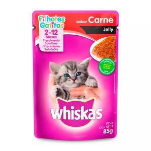 Ração Úmida Whiskas Sachê Gatos Filhotes Carne Jelly