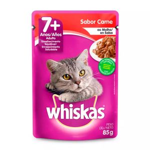 Ração Úmida Whiskas Sachê Gatos Adultos Sênior Carne