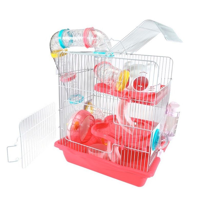 Foto-do-produto-Gaiola-Hamster-American-Pets-Labirinto-Safari-Rosa-no-petshop-online-da-Tudo-de-Bicho