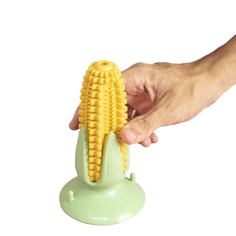 Foto-do-produto-Brinquedo-Caes-Milho-Escova-Dental-Ventosa-Oikos-Amarela-no-petshop-online-da-Tudo-de-Bicho