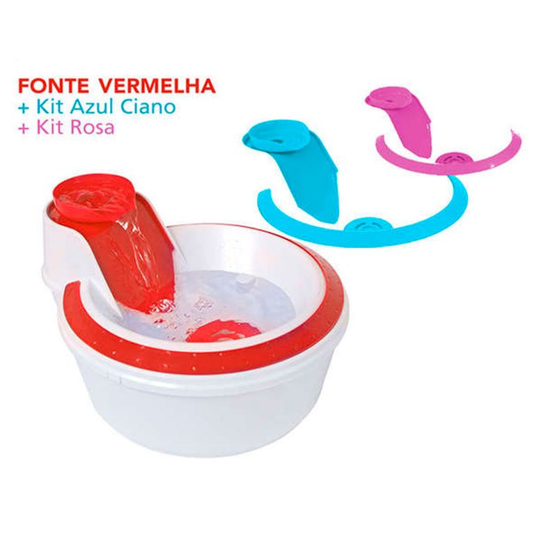 Foto-do-produto-Fonte-Bebedouro-Colors-Petlon-Vermelho-Azul-e-Rosa- -220v-no-petshop-online-da-Tudo-de-Bicho