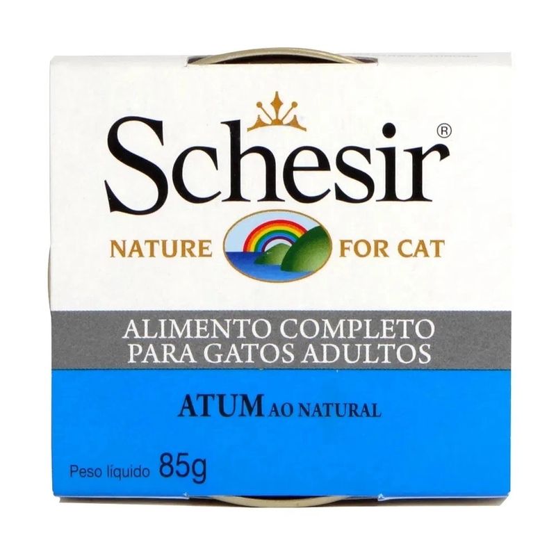 Foto-do-produto-Racao-Umida-Schesir-Pate-Gatos-Atum-Natural-85g-no-petshop-online-da-Tudo-de-Bicho