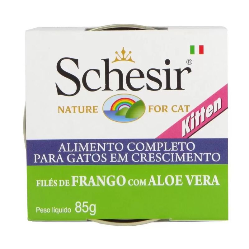 Foto-do-produto-Racao-Umida-Schesir-Pate-Gatos-Filhotes-Frango-com-Aloe-85g-no-petshop-online-da-Tudo-de-Bicho