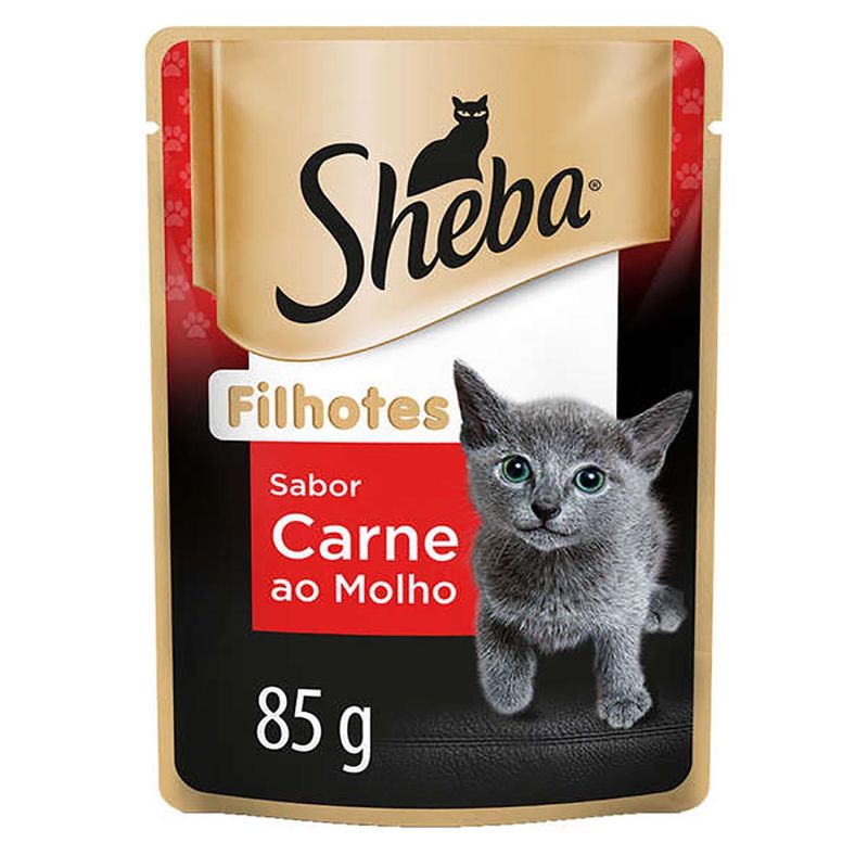 Foto-do-produto-Racao-Umida-Sheba-Sache-Gatos-Filhotes-Carne-ao-Molho-85g-no-petshop-online-da-Tudo-de-Bicho