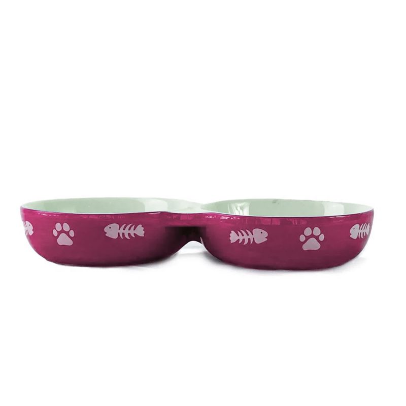 Foto-do-produto-Comedouro-Gatos-The-Pets-Porcelana-Duplo-Rosa-150ml-no-petshop-online-da-Tudo-de-Bicho
