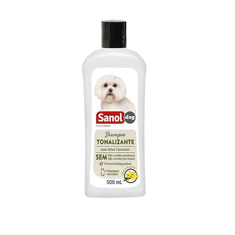 Foto-do-produto-Shampoo-Sanol-Dog-Tonalizante-Pelos-Claros-500ml-no-petshop-online-da-Tudo-de-Bicho