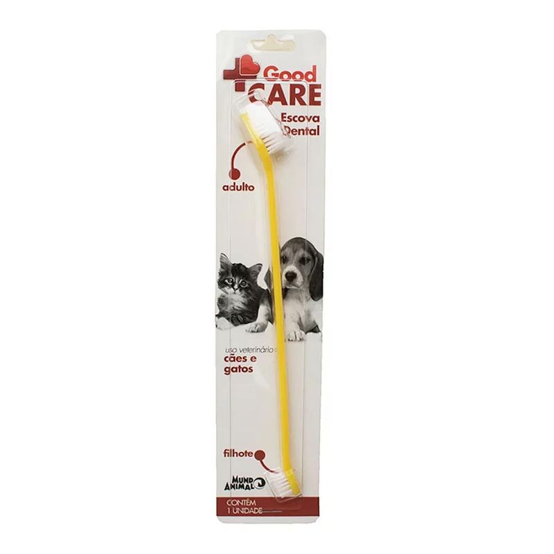 Foto-do-produto-Escova-Dental-Good-Care-Amarelo-Mundo-Animal-no-petshop-online-da-Tudo-de-Bicho