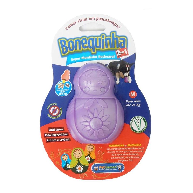 Brinquedo para Cachorro Pet Games Bonequinha Lilás - AuauCare