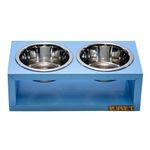 Foto-do-produto-Comedouro-Duplo-Para-Caes-e-Gatos-Madeira-Com-Potes-Inox-Luppet--Azul-no-petshop-online-da-Tudo-de-Bicho