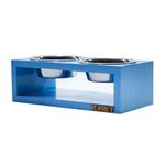 Foto-do-produto-Comedouro-Duplo-Para-Caes-e-Gatos-Madeira-Com-Potes-Inox-Luppet--Azul-no-petshop-online-da-Tudo-de-Bicho