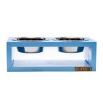 Foto-do-produto-Comedouro-Duplo-Para-Caes-e-Gatos-Madeira-Com-Potes-Inox-Luppet--Azul-no-petshop-online-da-Tudo-de-Bicho
