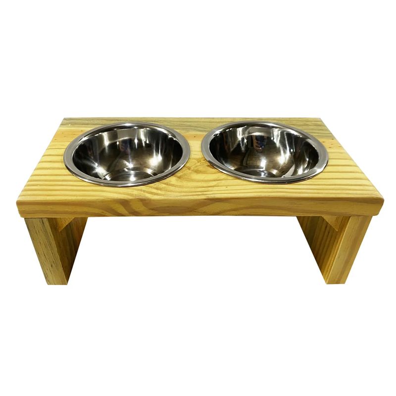 Foto-do-produto-Comedouro-Duplo-Toronto-Elevado-de-Madeira-Com-Potes-Inox-Luppet-400ml-no-petshop-online-da-Tudo-de-Bicho