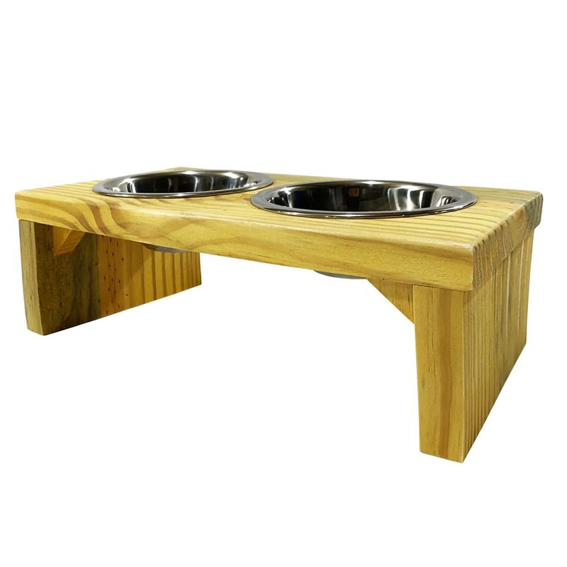 Foto-do-produto-Comedouro-Duplo-Toronto-Elevado-de-Madeira-Com-Potes-Inox-Luppet-400ml-no-petshop-online-da-Tudo-de-Bicho