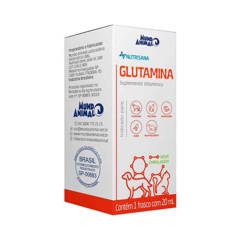 Foto-do-produto-Suplemento-Alimentar-Glutamina-Mundo-Animal-20mL-no-petshop-online-da-Tudo-de-Bicho