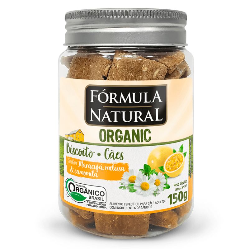 Foto-do-produto-Biscoito-Para-Caes-Formula-Natural-Organic-Maracuja-Melissa-e-Camomila-150g-no-petshop-online-da-Tudo-de-Bicho