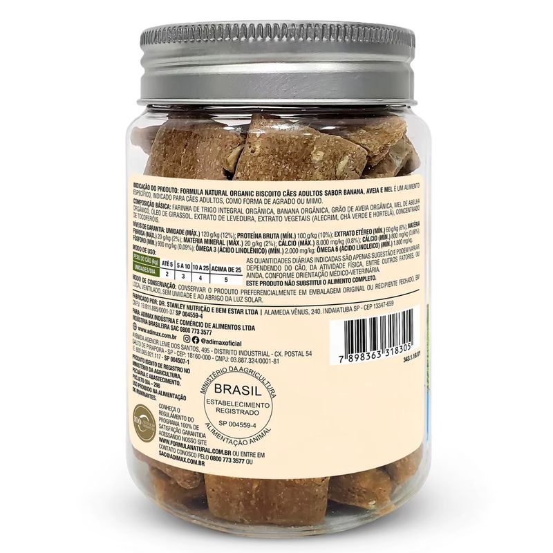 Foto-do-produto-Biscoito-Para-Caes-Formula-Natural-Organic-Banana-Aveia-e-Mel-150g-no-petshop-online-da-Tudo-de-Bicho