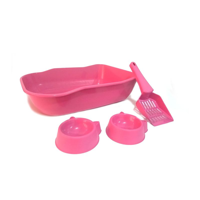 Foto-do-produto-Kit-Gatos-Duracats-Bandeja-Higienica-Single-Rosa-no-petshop-online-da-Tudo-de-Bicho