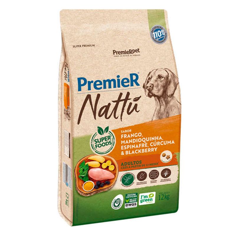 Foto-do-produto-Racao-Premier-Nattu-Caes-Adultos-Mandioquinha-12kg-no-petshop-online-da-Tudo-de-Bicho