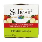 Foto-do-produto-Racao-Umida-Schesir-Pate-Gatos-Frango-com-Maca-75g-no-petshop-online-da-Tudo-de-Bicho