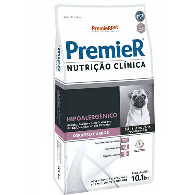 Foto-do-produto-Racao-Premier-Nutricao-Clinica-Hipoalergenico-Caes-Adultos-Pequeno-Porte-Cordeiro-101kg-no-petshop-online-da-Tudo-de-Bicho