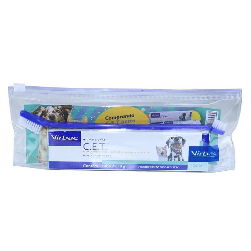 Foto-do-produto-Pasta-Dental-Virbac-C.E.T-Enzimatica-com-Necessaire-e-Escova-no-petshop-online-da-Tudo-de-Bicho