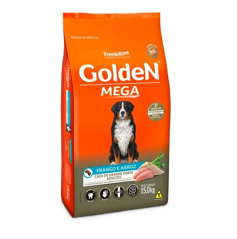 Foto-do-produto-Racao-Premier-Golden-Mega-Adultos-Frango-e-Arroz-Caes-15kg-no-petshop-online-da-Tudo-de-Bicho