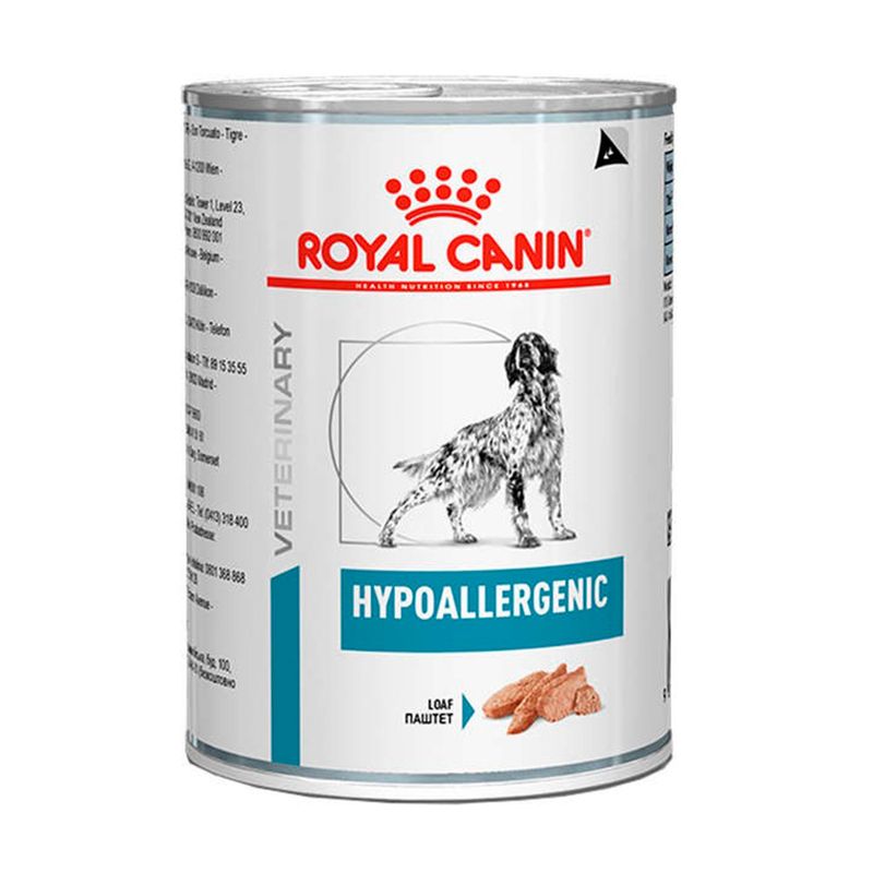 Foto-do-produto-Racao-Royal-Canin-Veterinary-Diet-Caes-Hypoallergenic-Lata-400g-no-petshop-online-da-Tudo-de-Bicho