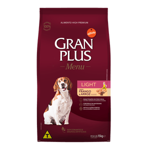 Ração Gran Plus Menu Light Cães Adultos Frango e Arroz