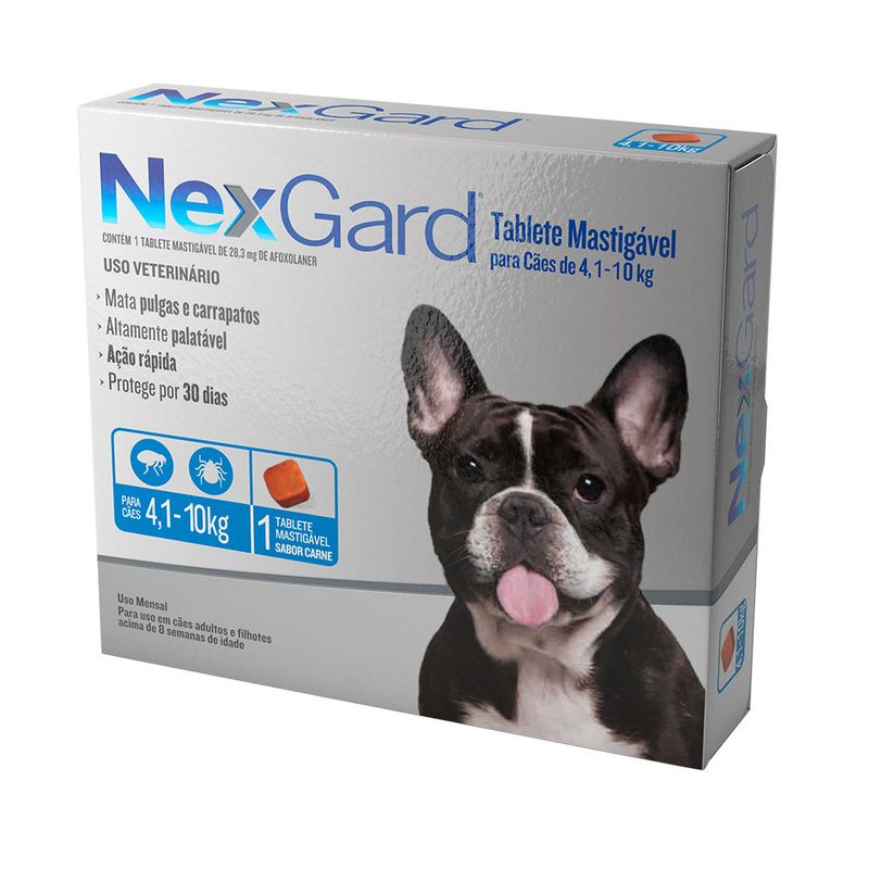 Foto-do-produto-Antipulgas-e-Carrapatos-Nexgard-Caes-41-a-10kg-1-comprimido-no-petshop-online-da-Tudo-de-Bicho