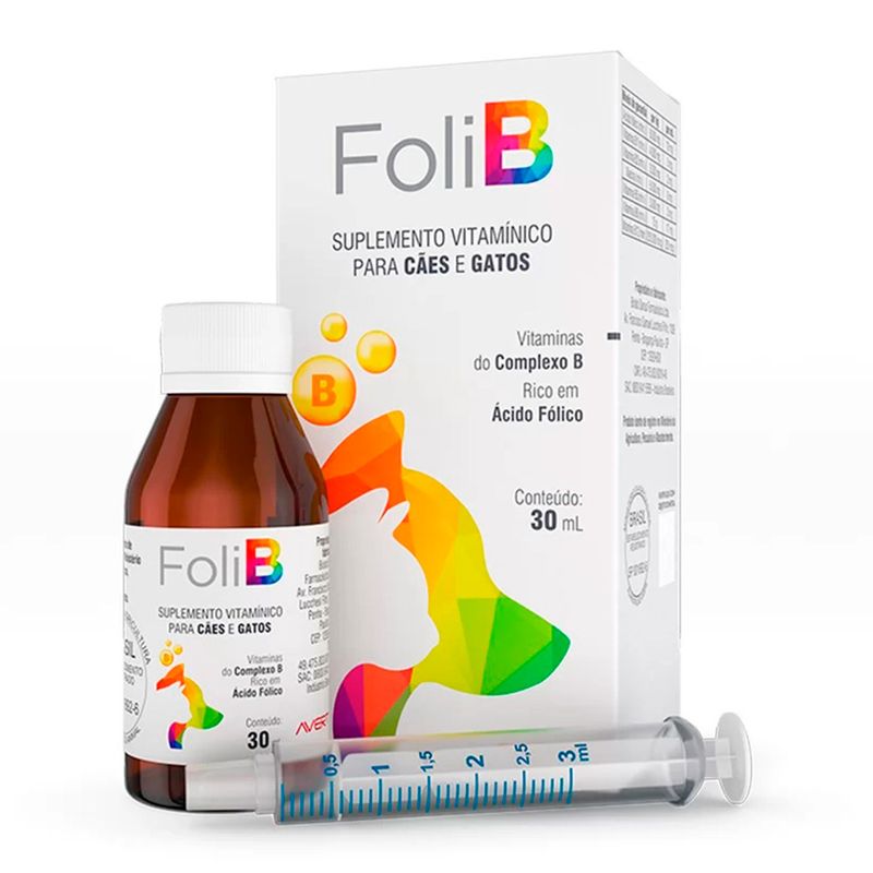 Foto-do-produto-Suplemento-Vitaminico-Foli-B-Avert-para-Caes-e-Gatos-30ml-no-petshop-online-da-Tudo-de-Bicho