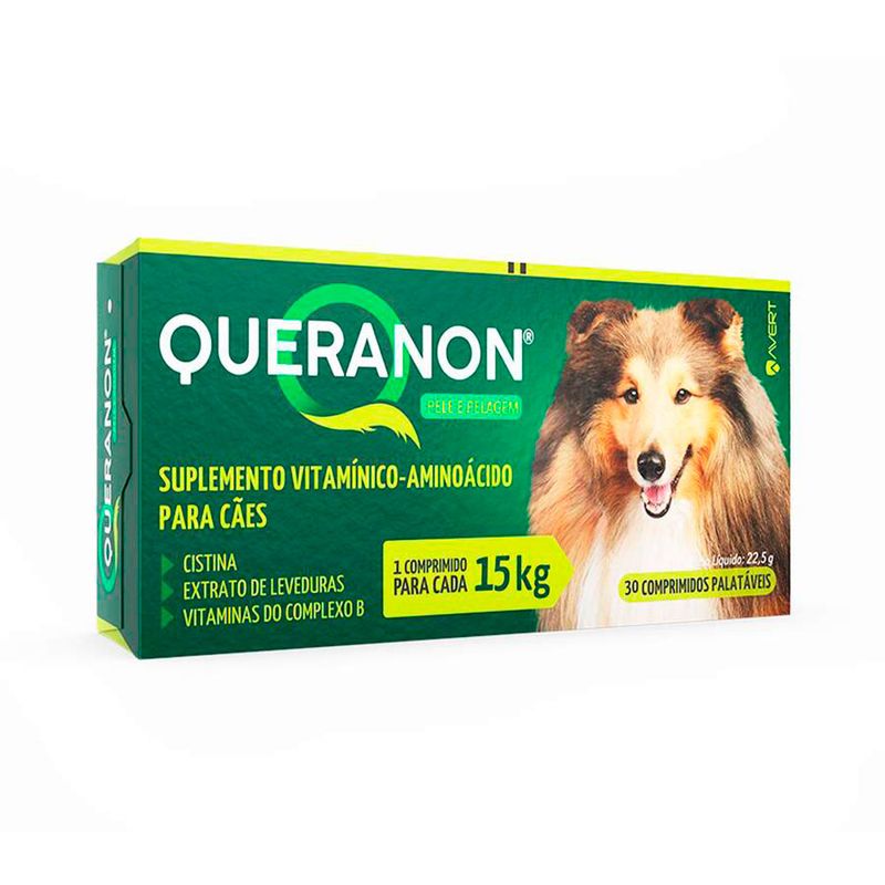 Foto-do-produto-Suplemento-Vitaminico-Avert-Queranon-30-Comprimidos-para-Caes-15kg-no-petshop-online-da-Tudo-de-Bicho