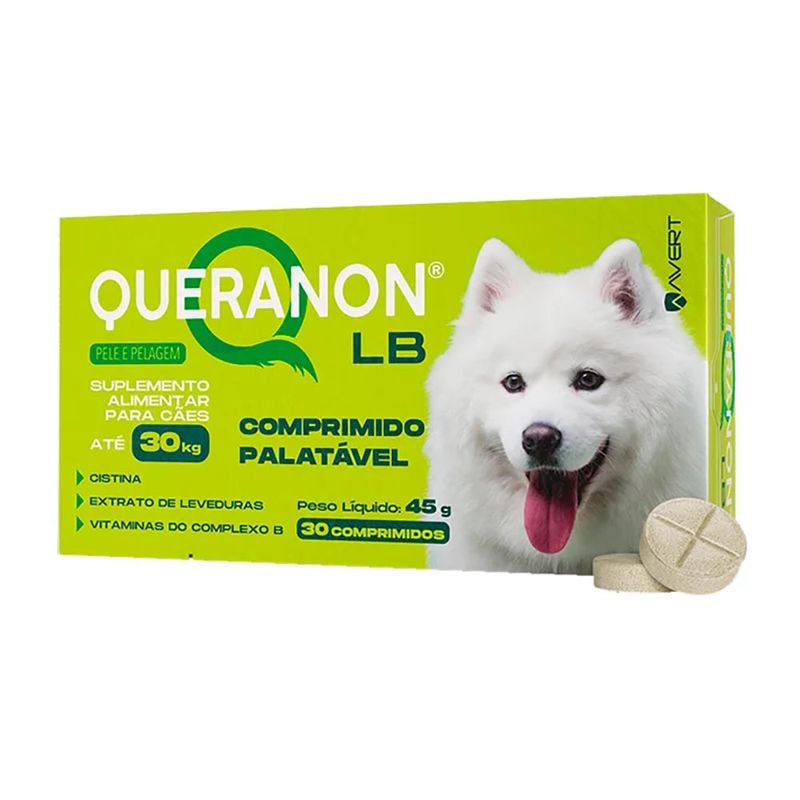 Foto-do-produto-Suplemento-Alimentar-Avert-Queranon-LB-com-30-comprimidos-para-Caes-30kg-no-petshop-online-da-Tudo-de-Bicho