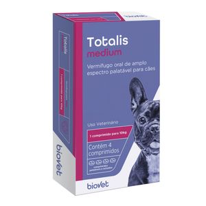 Vermífugo Biovet Totalis Medium para Cães de 10kg