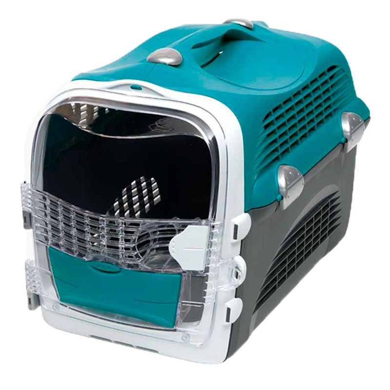 Foto-do-produto-Caixa-de-Transporte-Chalesco-Cabrio-Hagen-Cat-Turquesa-Gatos-no-petshop-online-da-Tudo-de-Bicho