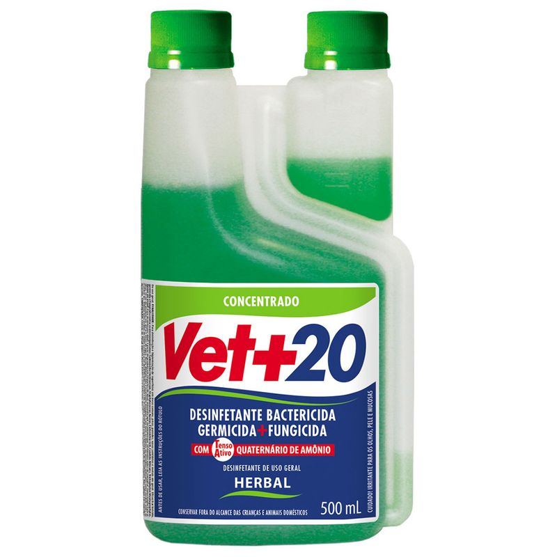 Foto-do-produto-Desinfetante-Bactericida-Concentrado-Vet-20-Herbal-500ml-no-petshop-online-da-Tudo-de-Bicho