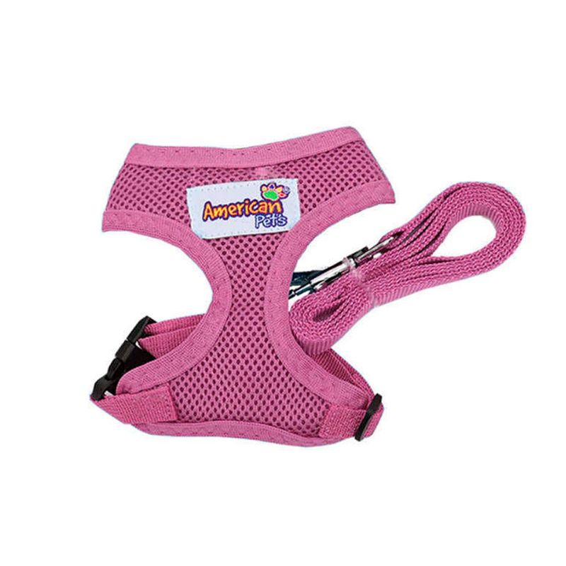 Foto-do-produto-Guia-e-Peitoral-Caes-American-Pets-Confort-Rosa-Tamanho-M-no-petshop-online-da-Tudo-de-Bicho