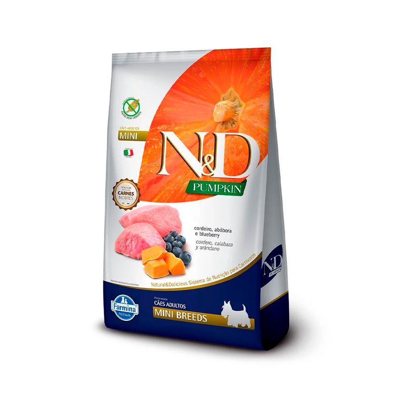 Foto-do-produto-Racao-N-D-Pumpkin-Caes-Adultos-Mini-Cordeiro-101kg-no-petshop-online-da-Tudo-de-Bicho