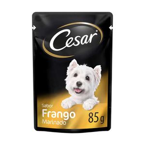 Ração Úmida Cesar Cães Adultos Frango Marinado Ao Molho Sachê