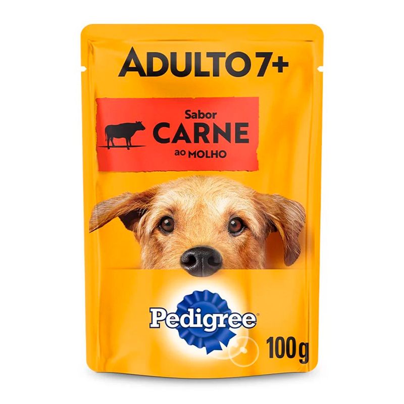 Foto-do-produto-Racao-Umida-Pedigree-Sache-Caes-Adultos-Senior-Carne-Ao-Molho-100g-no-petshop-online-da-Tudo-de-Bicho